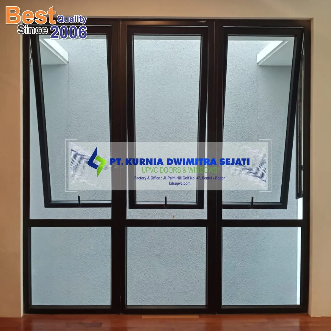 jendela jungkit 3 daun UPVC